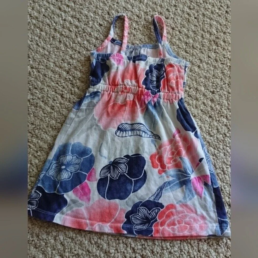 Gymboree Floral Print Sleeveless Dress in Pink White Blue 12-18M